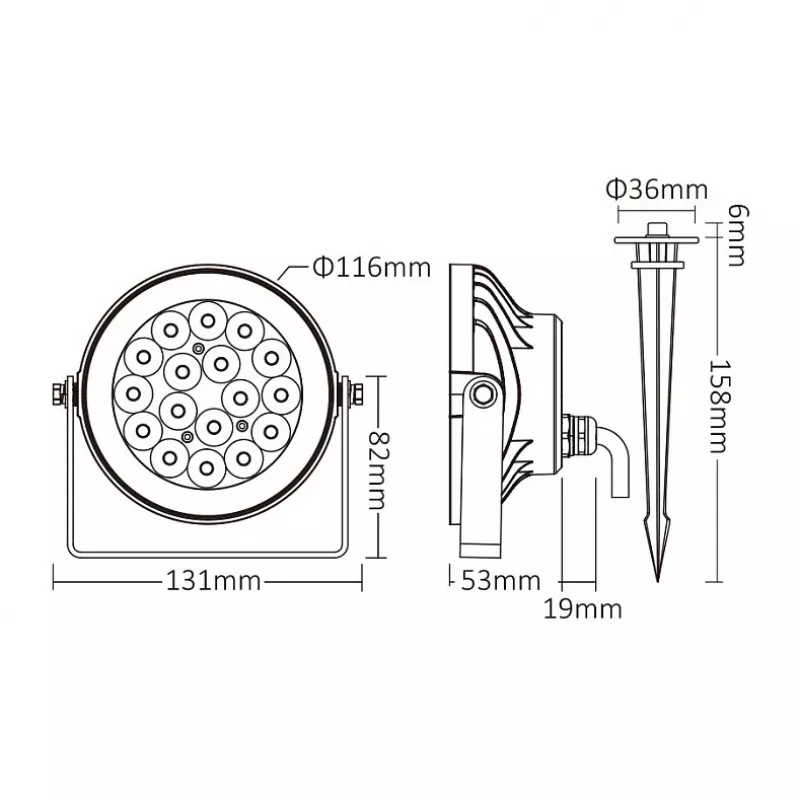 Synergy 21 LED dārza lampa 9W RGB-WW ar radio un WiFi IP66 Zigbee+ (FUTC02ZR)