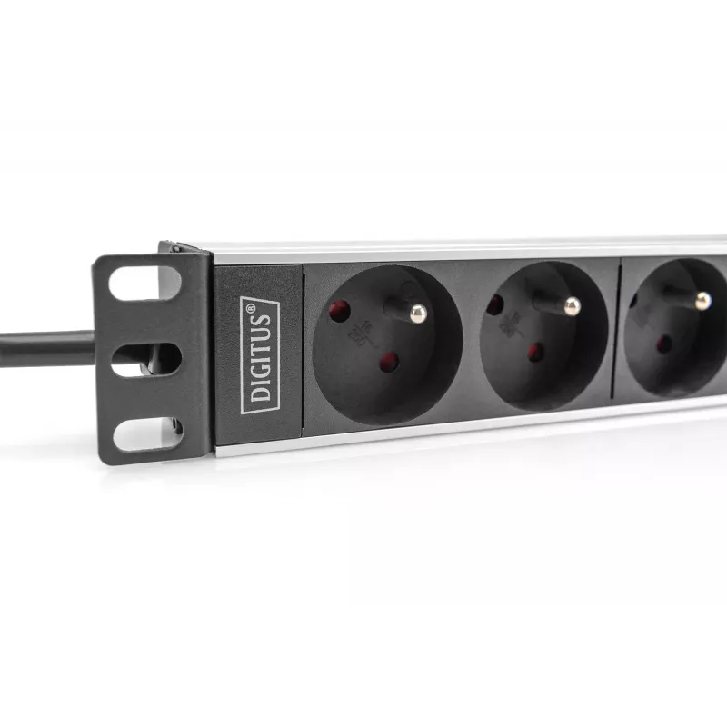 Digitus 10 collu kontaktligzdu bloks, alumīnija profils, 4-virzienu CEE 7/5 ligzdas, 1U