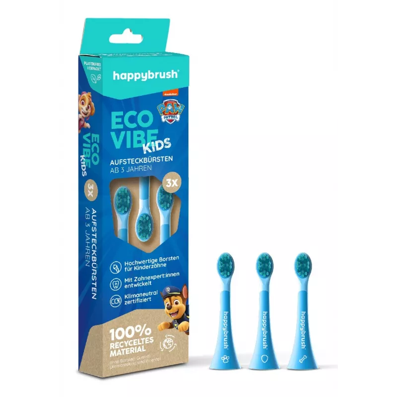 happybrush EcoVibe Kids Paw Patrol rezerves birstīšu galviņas, zilas, 3 gab.