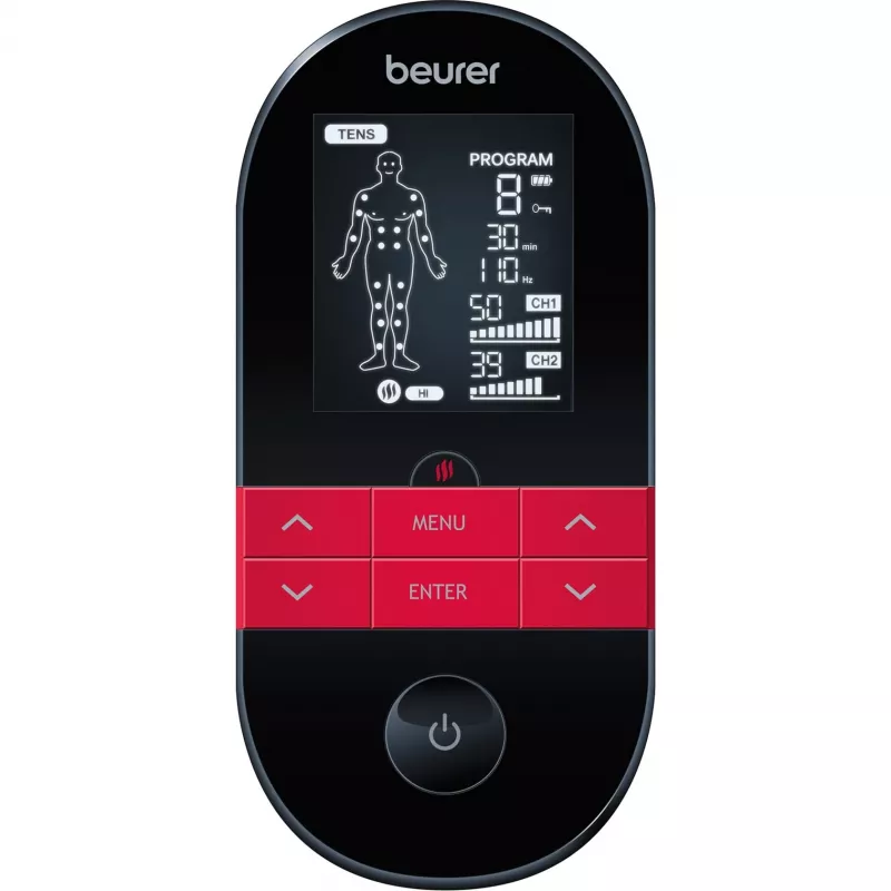 Beurer EM 59 Heat TENS/EMS elektrostimulators - 64 programmas, uzlādējams akumulators