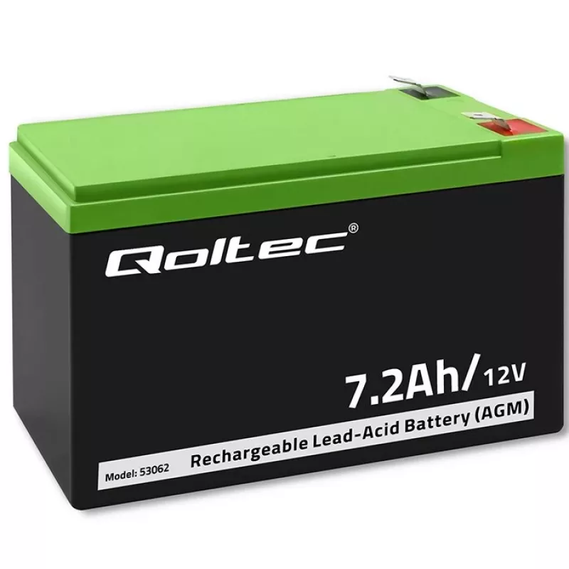 Qoltec 53062 AGM akumulators | 12V | 7,2 Ah | maks. 108A