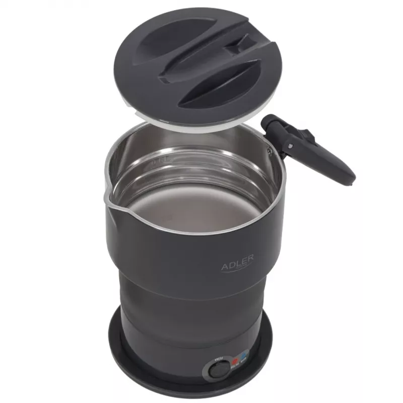 Electric kettle Adler AD 1377G, 0.6 L capacity, 600 W, pelēka, plastic/silicone/stainless steel