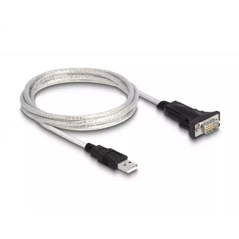 DeLOCK 63465 seriālais kabelis melns caurspīdīgs 1,8 m USB Type-A DB-9