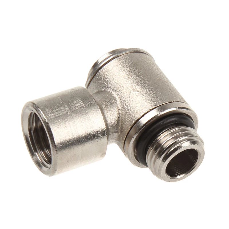 aqua computer Adapteris 90 grādu G1/4 inch AG uz G1/4 inch IG - grozāms, sudraba