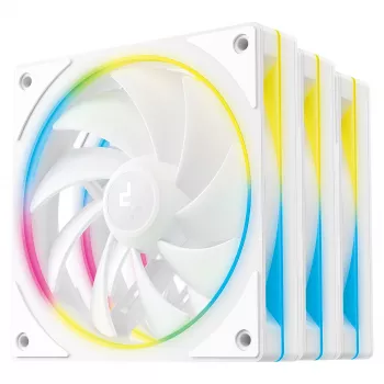 PC dzesēšanas ventilatori DeepCool FL12R SE 3in1 balta — 3 ventilatoru komplekts, balta apdare