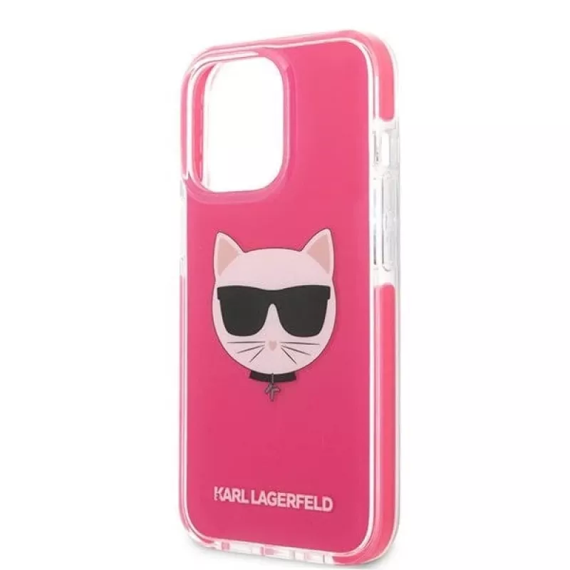 Karl Lagerfeld KLHCP13XTPECPI Iphone 13 Pro Max 6.7 ciets maciņš fuksijas krāsā/FUSCHIA Choupette Head
