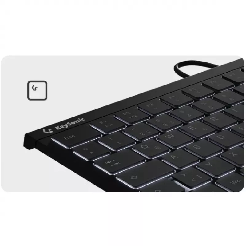 KeySonic KSK-5011ELC (DE) tastatūra mājām USB QWERTZ vācu Melna