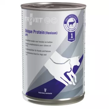 Mitrā suņu barība TROVET UPV Unique Protein Venison 400 g — ierobežots vienas dzīvnieku sugas proteīns