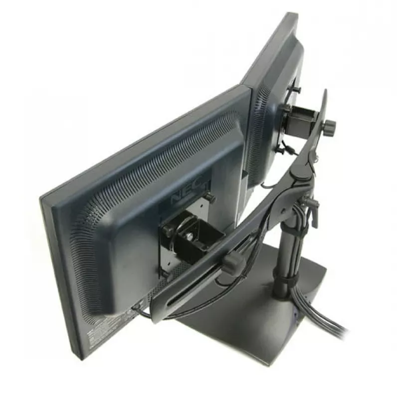 Ergotron DS100 - statīvs - horizontāls - 2 LCD displejiem - Alumīnijs, Tērauds - Melns - Ekrāna izmērs: līdz 61 cm (līdz 24 collām)