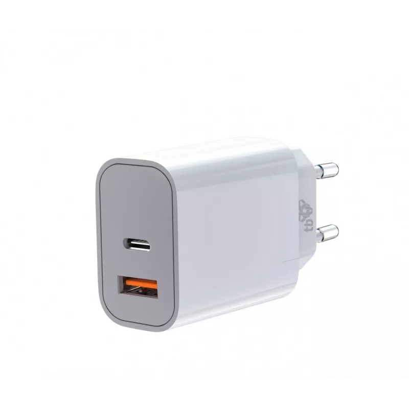 Universal charger 2x3A USB C + USB A Jauda Delivery Balts