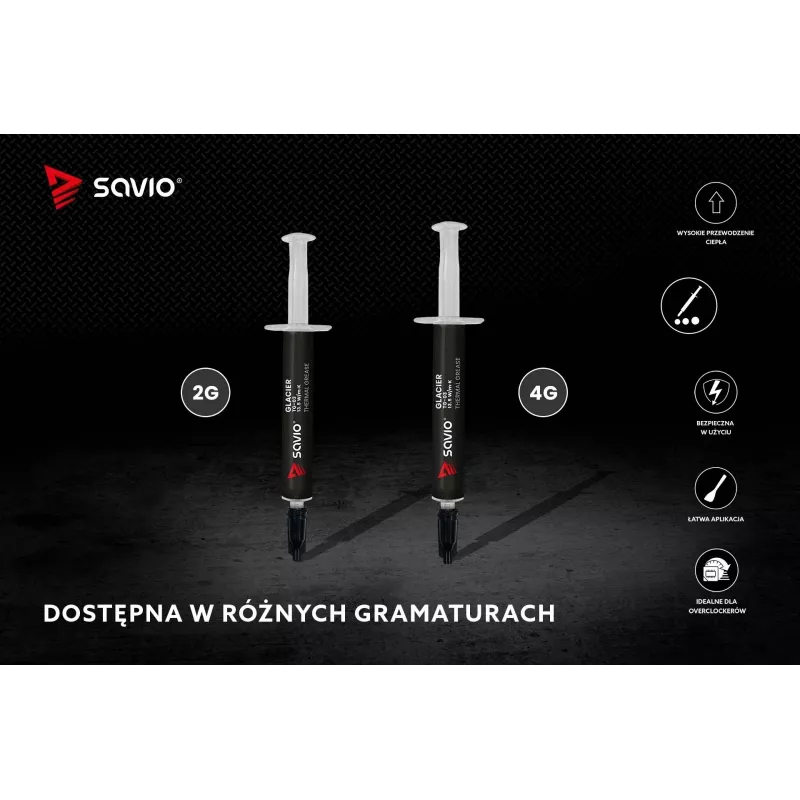 Termopasta SAVIO TG-03 13.5 W/m·K, 2 g — termiskā saskarnes savienojums