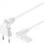 Wentronic Goobay Euro Anschlusskabel beidseitig abgewinkelt, 5 m, Weiß - Eurostecker (Typ C, CEE 7/16) > Gerätebuchse C7 (97357)