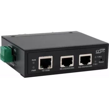 Seriālā ierīču serveris Exsys EX-61002 — 2x RS232/422/485, iekļauts strāvas adapteris