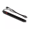 Qoltec 53996 Strāvas sadalītājs RACK 19 | 1U | 16A | PDU | 8xFRENCH | 2m