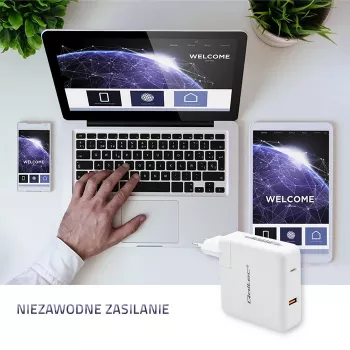 Qoltec GaN lādētājs FAST 108W | 5-20V | 3-4.7A | USB C | Balts