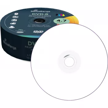 DVD-R MediaRange MR407 4,7 GB 16x tintes printerim apdrukājami 25 gab.