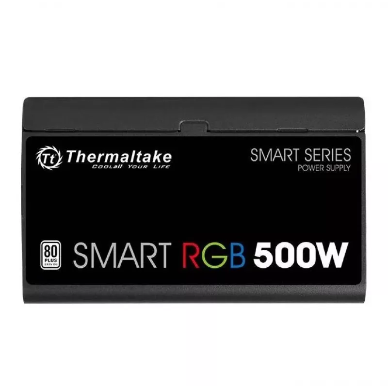Thermaltake SMART RGB PS-SPR-0500NHSAWE-1 - Barošanas bloks (iekšējais) - ATX12V 2.3 - 80 PLUS - Maiņstrāva 230 V - 500 vati - aktīvā PFC - Melns