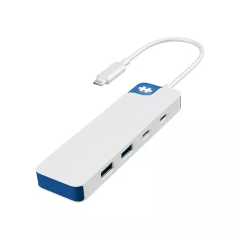 USB-C centrmezgls HYPER HyperDrive Flex HD5200BUGL — 4 pieslēgvietas, zils