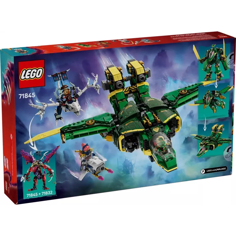LEGO NINJAGO komplekts 71845 Lloyd’s Jet Mech — 1112 detaļas, 5 minifigūras, kustīgi spārni, augstums 240 mm