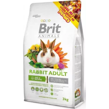 Sausā trušu barība Brit Adult Complete 3 kg — pieaugušu trušu pilnvērtīgs uzturs, 14% olbaltumvielu, 20% koptauku