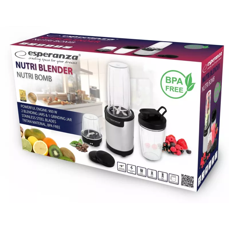 Galda blenderis Esperanza EKM030 melns nerūsējošais tērauds