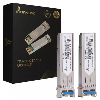 Extralink SFP modulis 1.25G 2-gab. iepakojumā, 1.25Gbps, LC/UPC, 1310nm, 20km, vienmoda, DOM (paredzēts HP/Aruba)