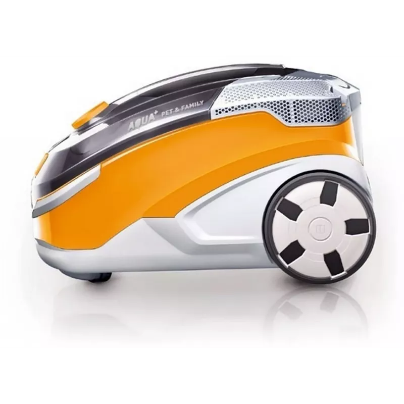 Cilindriskais putekļsūcējs THOMAS Aqua + Pet & Family 1,8 L — sausā un mitrā tīrīšana, 1700 W, oranžs/pelēks