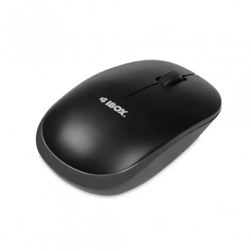 IBOX Desktop Kit Pro bezvadu tastatūra un pele, QWERTY pilna izmēra 104 taustiņi, 2,4 GHz, 1200 DPI, melna