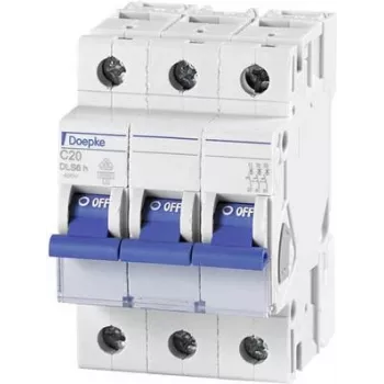 DOEPKE Strāvas slēdzis C25A DLS-6H-C25-3-6-KA 6kA 3-polu 400V C raksturlīkne DLS-6H-C25-3-6-KA (09914295)