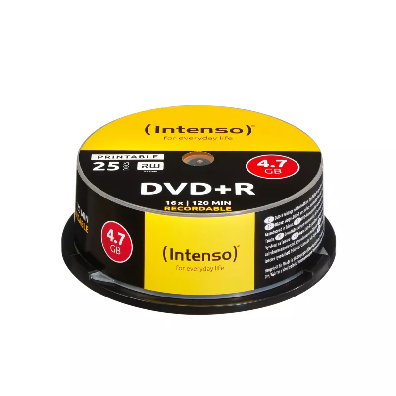 DVD+R Intenso 4.7GB ar apdrukājamu virsmu 16x 25 gab.