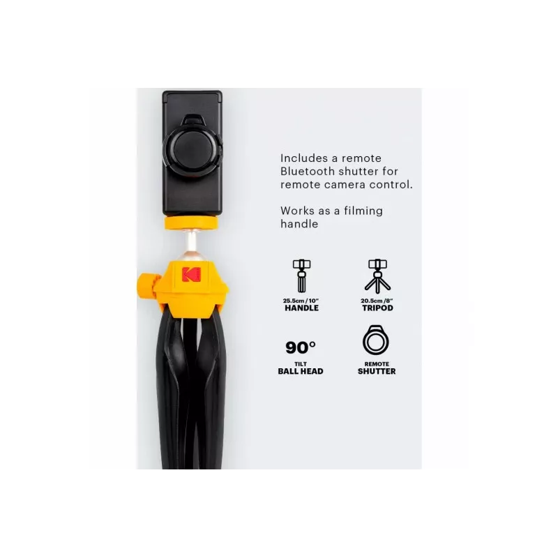 Kodak KTP001 viedtālruņa mini statīvs ar Bluetooth tālvadību