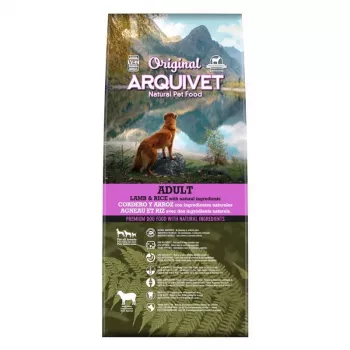 Sausā suņu barība ARQUIVET Oriģināls Adult Lamb with Rice 12 kg — 26% olbaltumvielu, 14% tauku, 9% mitruma