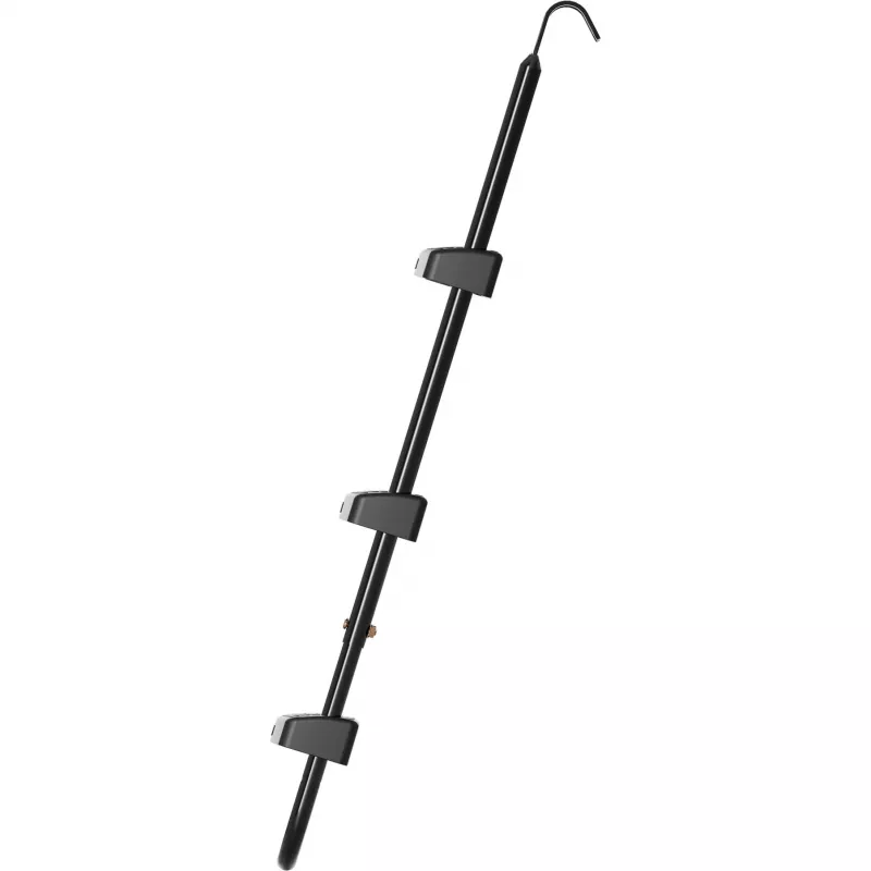 Batuta kāpnes HUDORA universālas 70–100 cm, melnas, regulējami drošības pakāpieni
