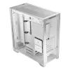 PC korpuss MODECOM VOLCANO EXPANSE S MIDI Tower — balts, microATX, rūdīts stikls, USB-C, atbalsta GPU 430 mm