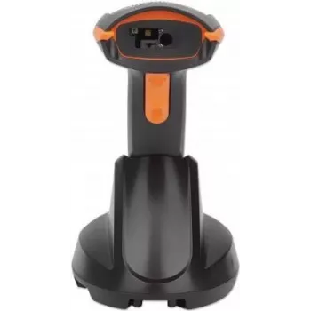 Manhattan Wireless 2D Handheld Barcode Scanner, 250mm Scan Depth, up to 80m effective range (line of sight), Max Ambient Light 100,000 lux (sunlight), Melns, Three Year Warranty