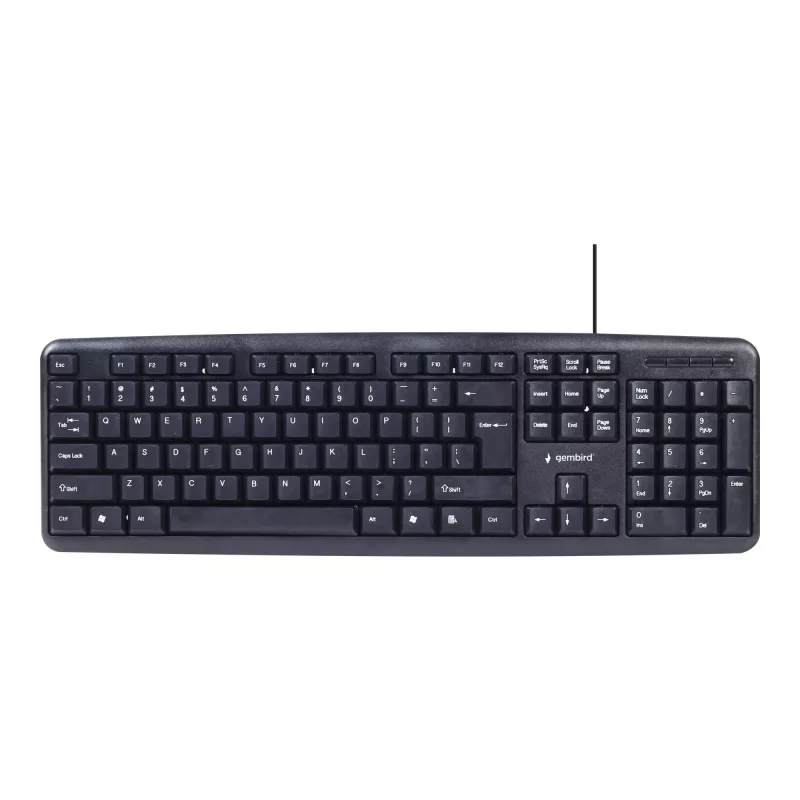 Gembird KBS-UO4-01 tastatūra, pele iekļauta, birojam, USB, QWERTY, ASV angļu, melna