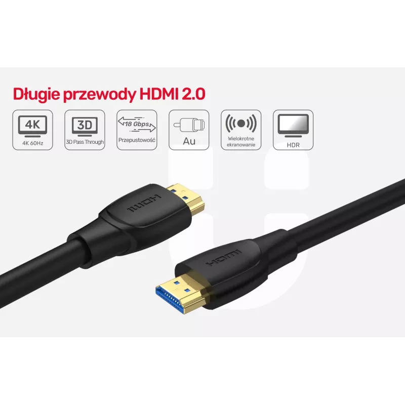 Unitek kabelis HDMI 2.0, 4K 60Hz, C11068BK, 7m