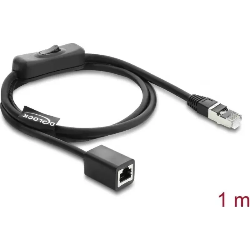 Tīkla kabelis DELOCK RJ45 ST < BU ar iebūvētu slēdzi Cat.6 F/UTP 1 m
