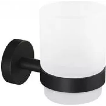 tesa 40566-00000-00 MOON Melns Zobu birstes turētājs ar piesūcekni melns (matēts), matēts stikls (40566-00000-00)