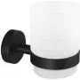 tesa 40566-00000-00 MOON Melns Zobu birstes turētājs ar piesūcekni melns (matēts), matēts stikls (40566-00000-00)