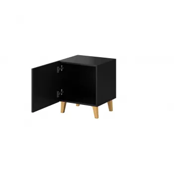 Naktsskapīšu komplekts cama meble PAFOS, 2 gab., 45×40×51 cm, matēti melns, MDF/skaidu plātne