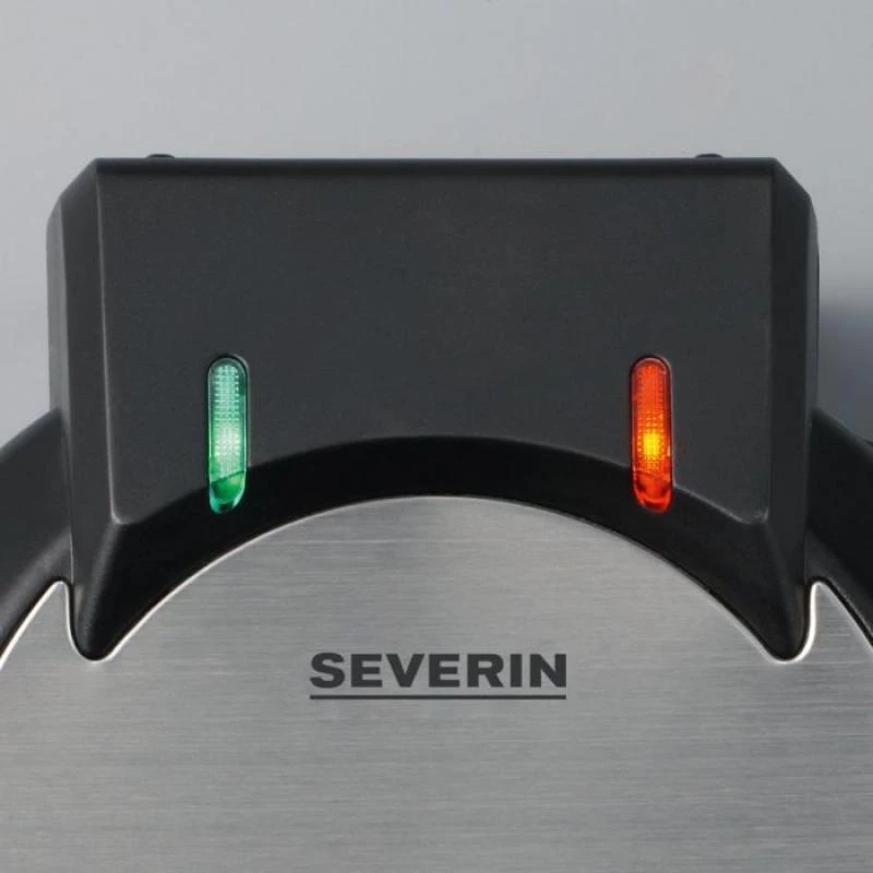 Severin WA 2103 vafeļu dzelzs 4 vafelēm 1200 W Melns, Sudrabs