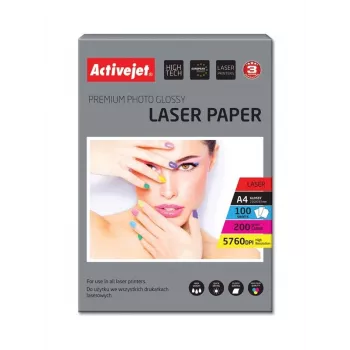 Activejet AP4-200G100L foto papīrs lāzerprinteriem; A4; 100 gab.