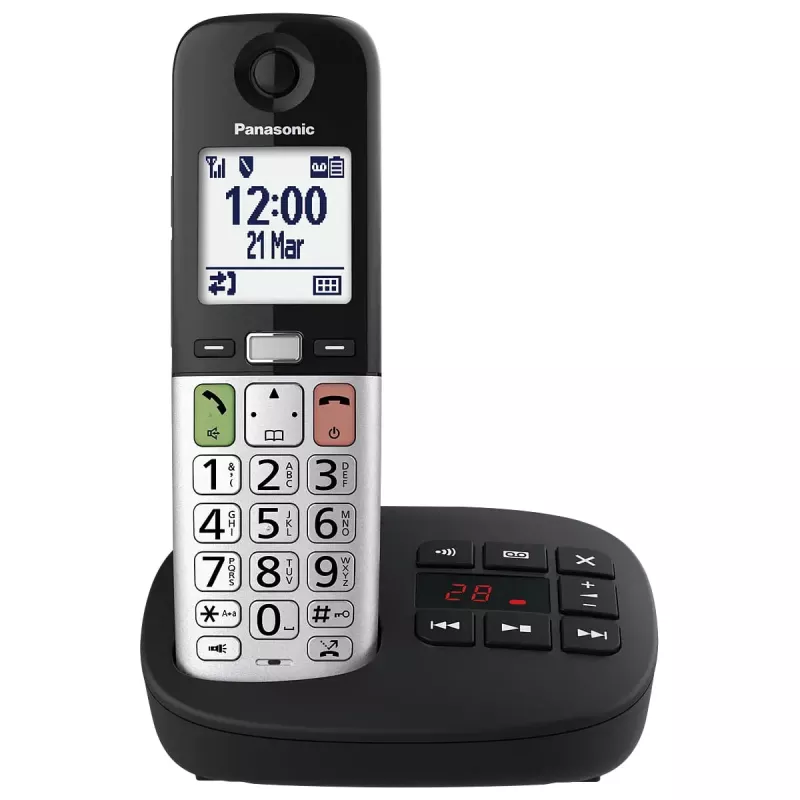 DECT telefons Panasonic KX-TGU430 bezvadu klausule, skaļrunis, zvanītāja ID, 2,4 collu displejs, 1000 ierakstu tālruņu grāmata, pelēks/melns