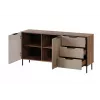 Kumode cama meble ALMERA 156×42×75 cm, valrieksts/kašmirs, 3 atvilktnes, skaidu plāksne