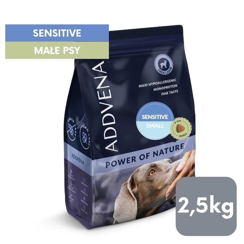 ADDVENA Power of Nature Adult Sensitive Small Lamb - sausā suņu barība - 2,5 kg