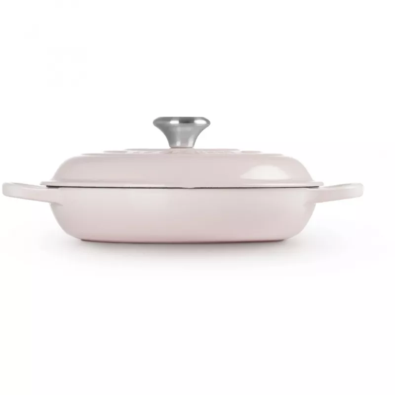 Le Creuset Signature 26 cm Gourmet Professional katls rozā krāsā