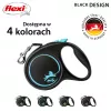 Ievelkamā suņu pavada Flexi flexi Melns Design M — 5 m garums, lentes veids, maks. slodze 25 kg, ergonomisks rokturis