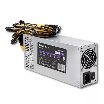 Qoltec 50350 barošanas bloks 1850W PCI-E | 80 Plus Platinum | Gaming Miner