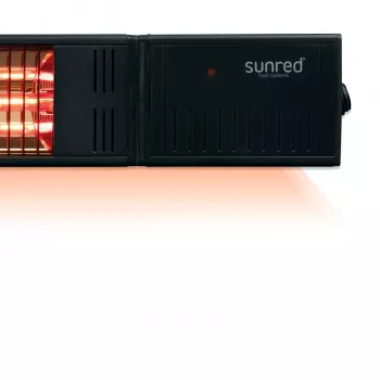Infrasarkanā sildītāja SUNRED RDS-15W-B Fortuna Wall 1500 W, melns, IP55, piestiprināms pie sienas
